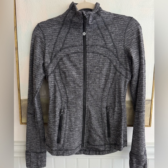 LULULEMON Define Jacket Coco Pique Black White Luon Size 6 - Picture 3 of 9